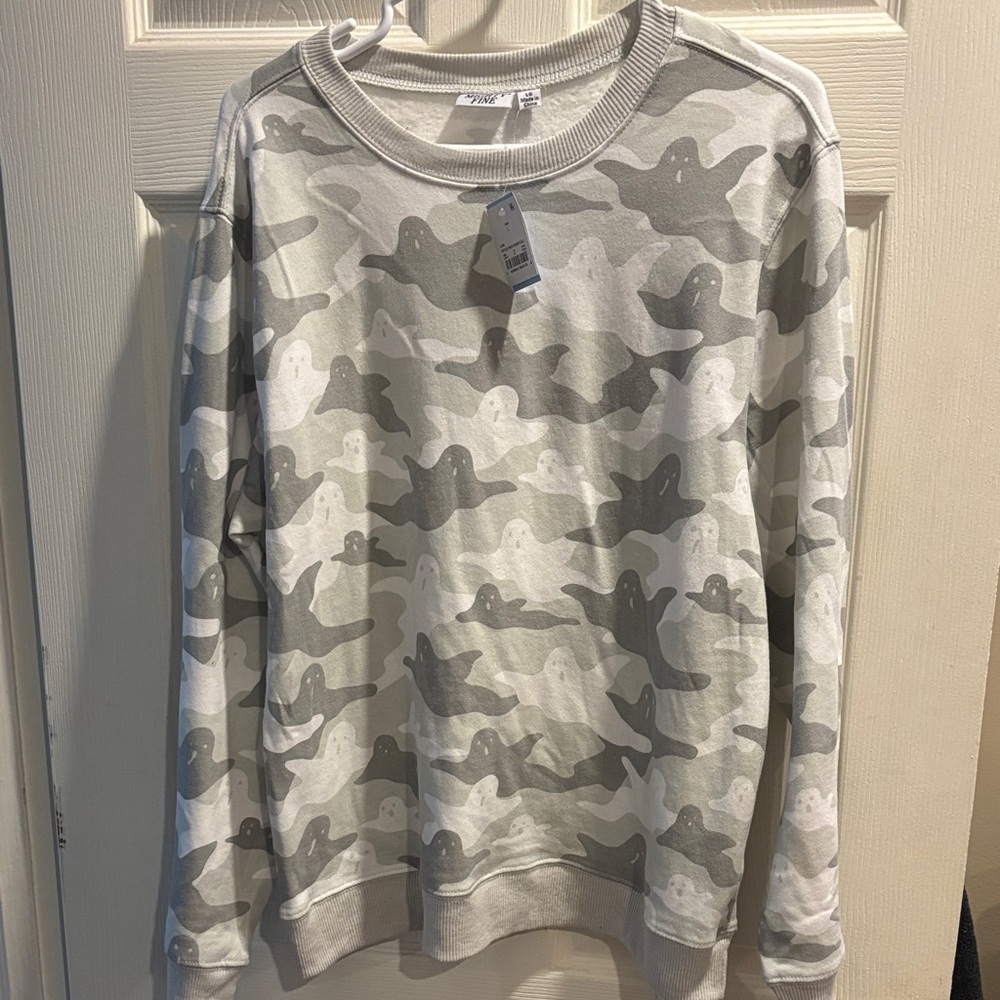 Mighty Fine Ghost Camo Crewneck Sweater